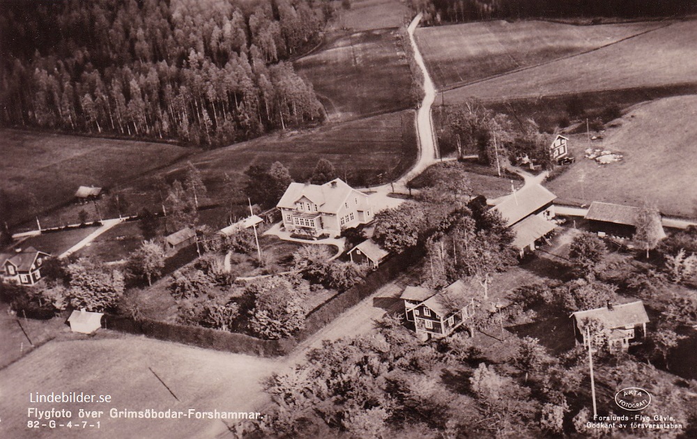 Flygfoto över Grimsöbodar, Forshammar