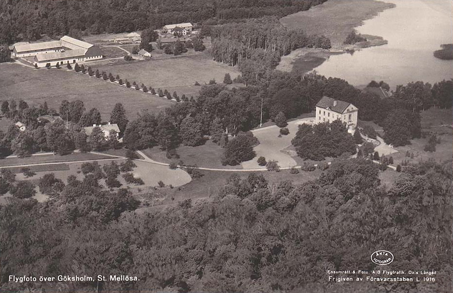 Örebro, Flygfoto över Göksholm, Stora Mellösa 1954