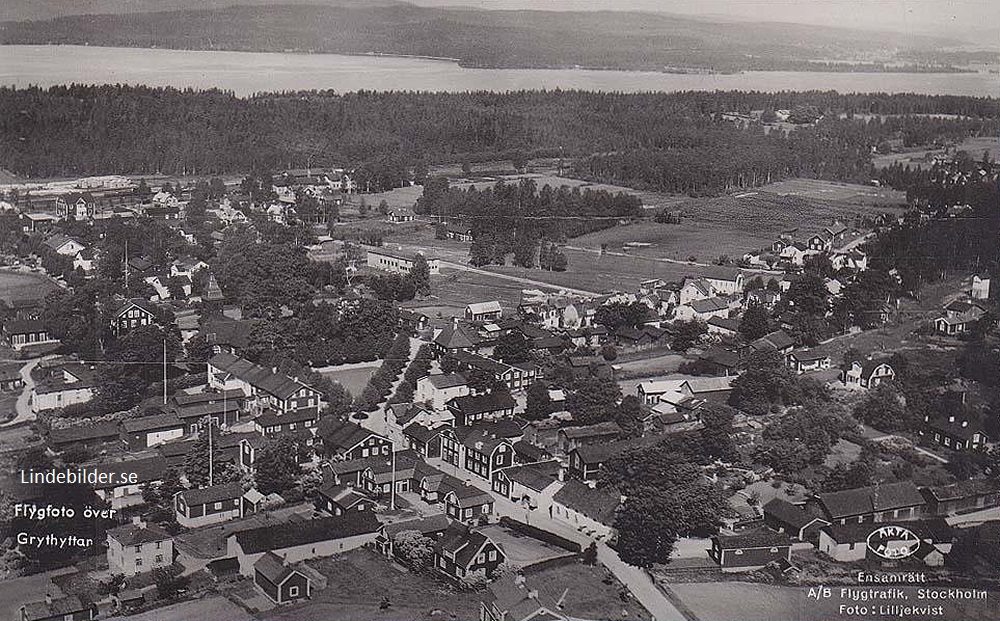 Flygfoto över Grythyttan 1951