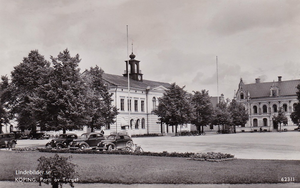 KÖPING, Parti av Torget 1948