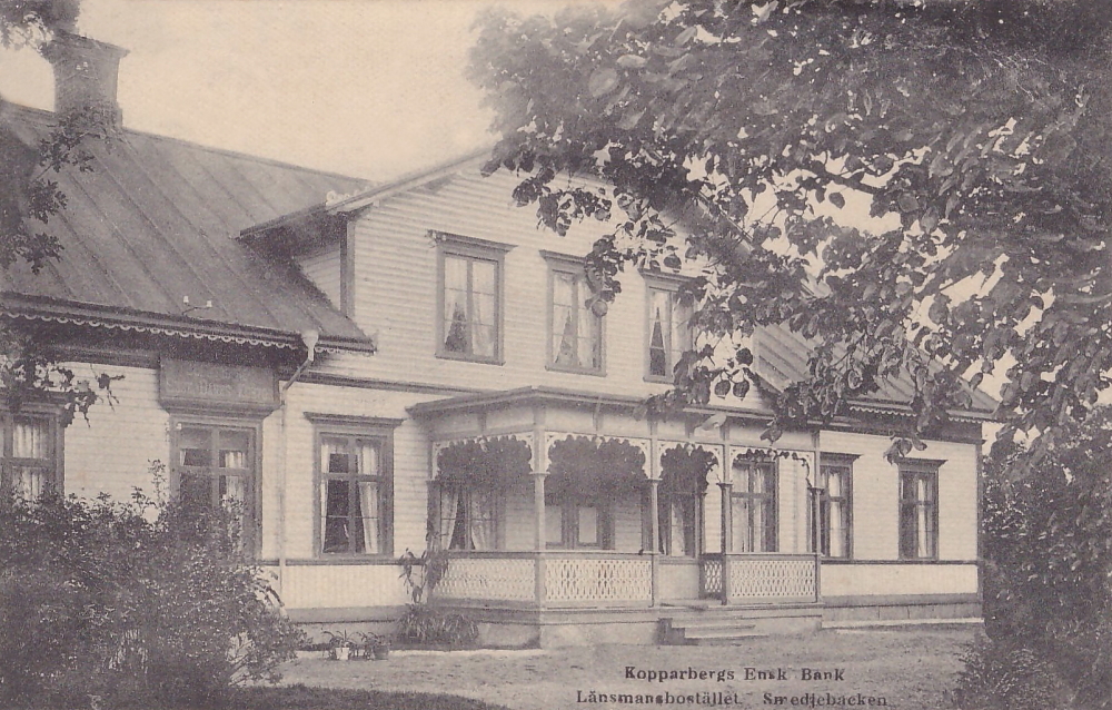 Kopparbergs Enskilda Bank, Länsmannabostället, Smedjebacken 1908