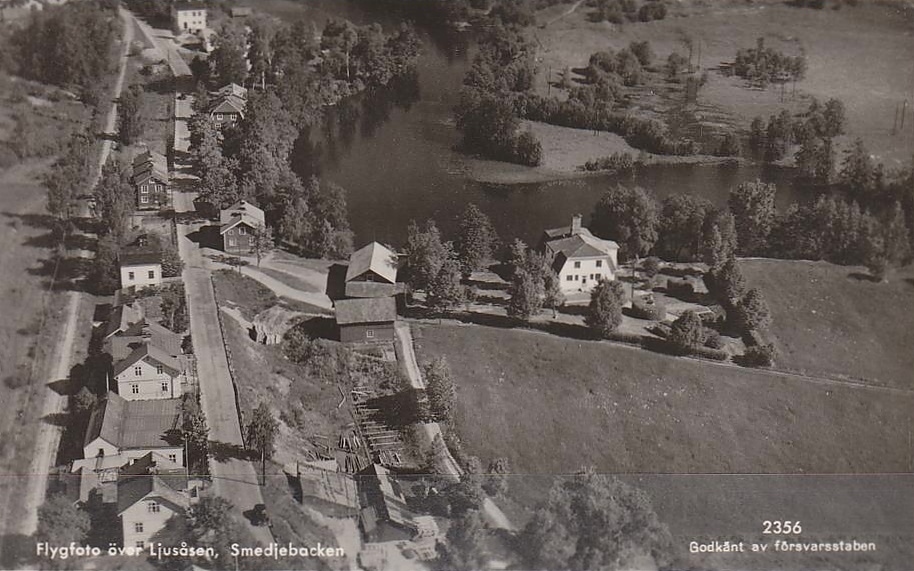 Smedjebacken, Flygfoto över Ljusåsen