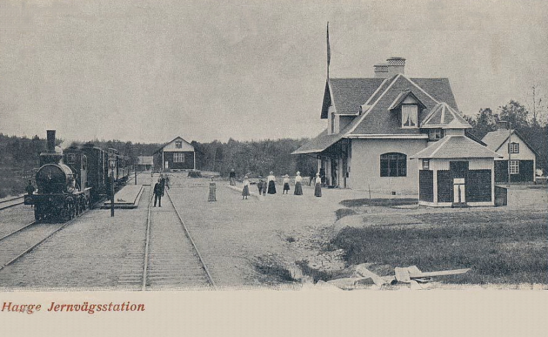 Smedjebacken, Hagge Jernvegsstation