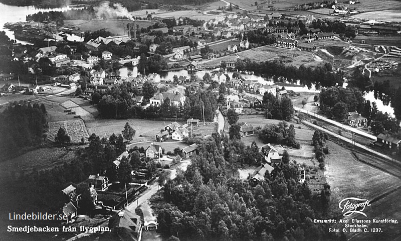 Smedjebacken från flygplan