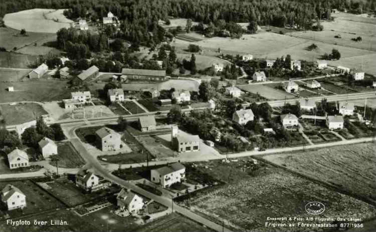 Örebro Flygfoto över Lillån 1956