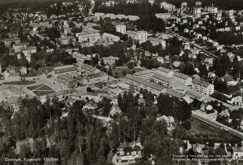 Centrum Fagersta, Flygfoto 1958