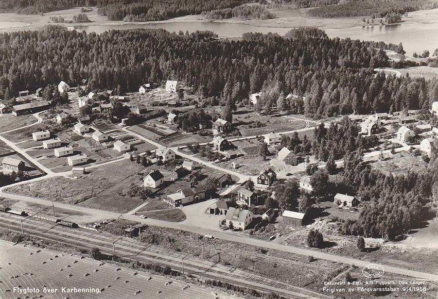 Norberg, Flygfoto över Karbenning 1958