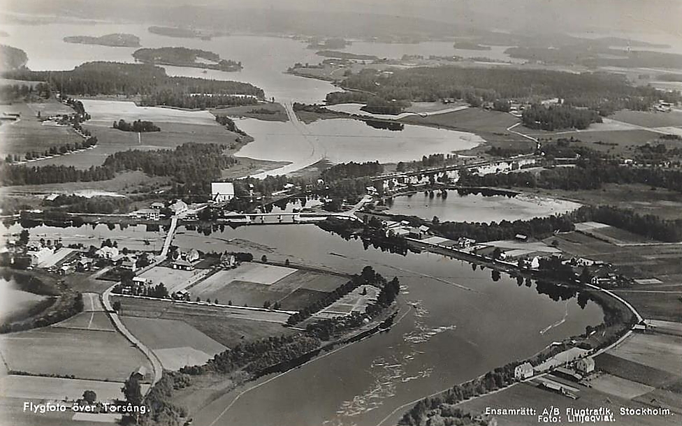 Borlänge, Flygfoto över Torsång 1945