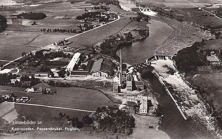 Kvarnsveden, Pappersbruket, Flygfoto