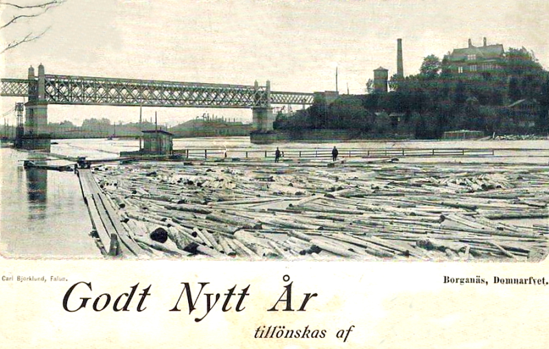 Borlänge, Domnarfvet, Borganäs, Godt Nytt År tillönskas af  1903