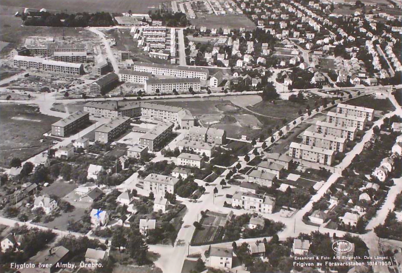 Örebro, Flygfoto över Almby 1958