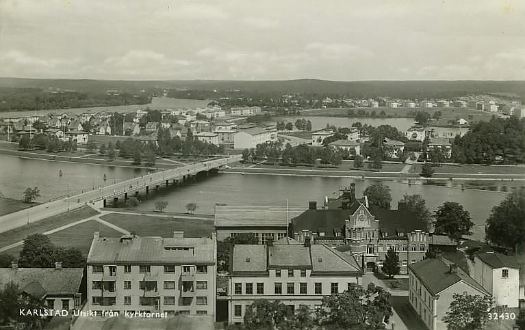 Karlstad, Utsikt från Kyrktornet 1947