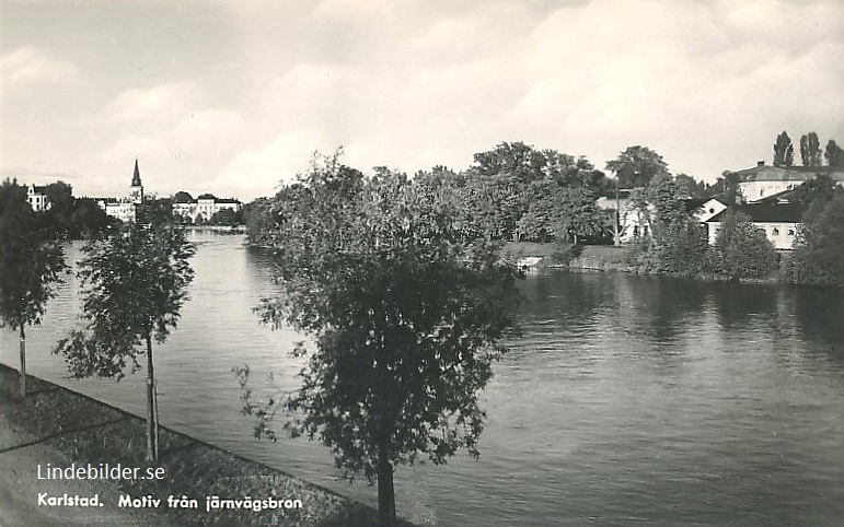 Karlstad, Motiv från Järnvägsbron 1952
