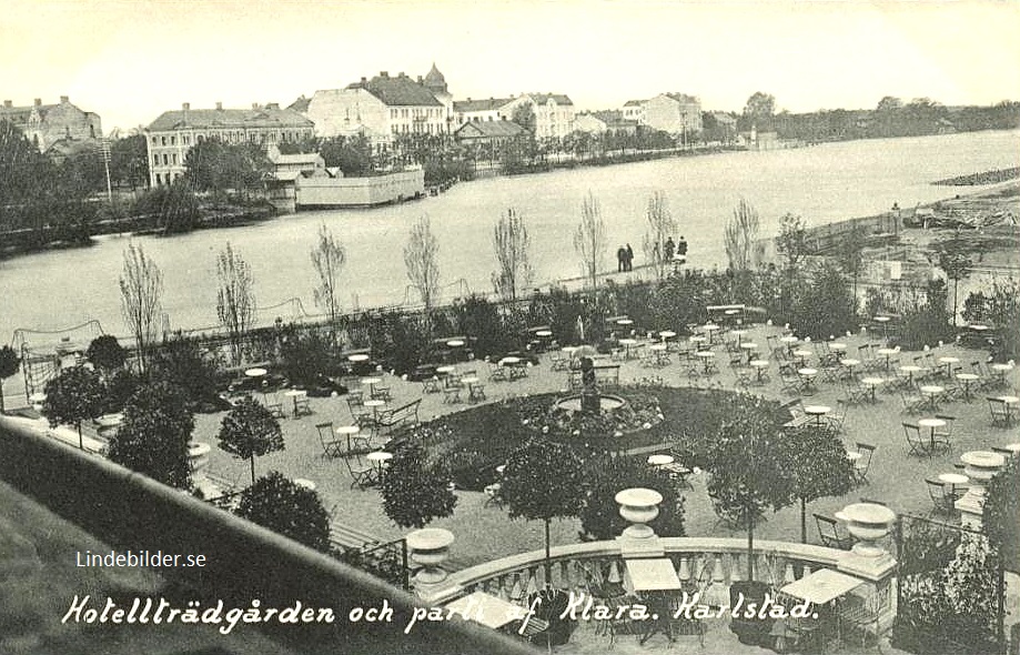 Hotelltädgården och Parti af Klara, Karlstad