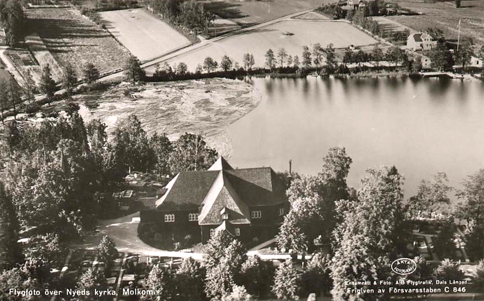 Karlstad, Flygfoto över Nyeds Kyrka, Molkom