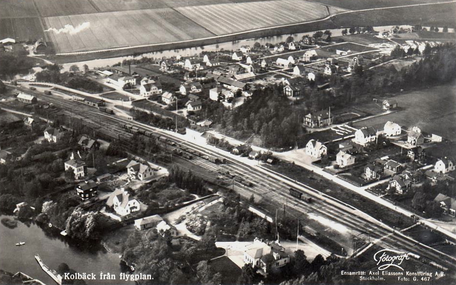 Hallstahammar, Kolbäck från  Flygplan