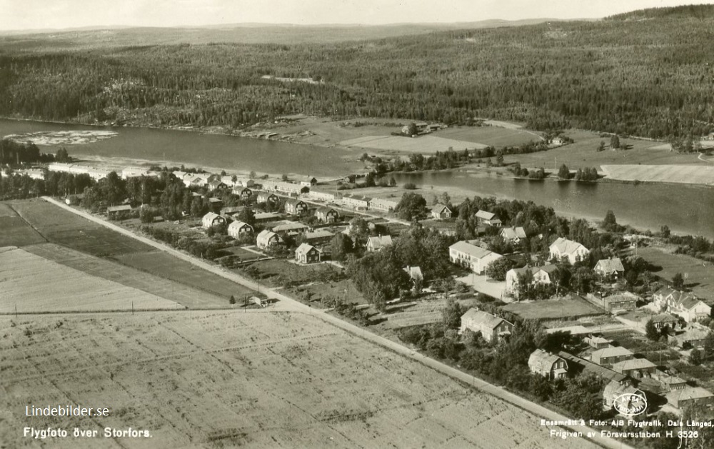 Flygfoto över Storfors 1946