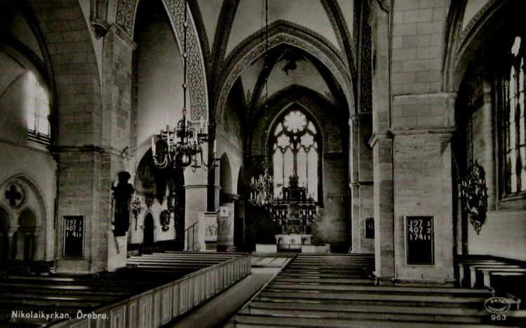 Örebro NicolaiKyrkan Interiör 1979