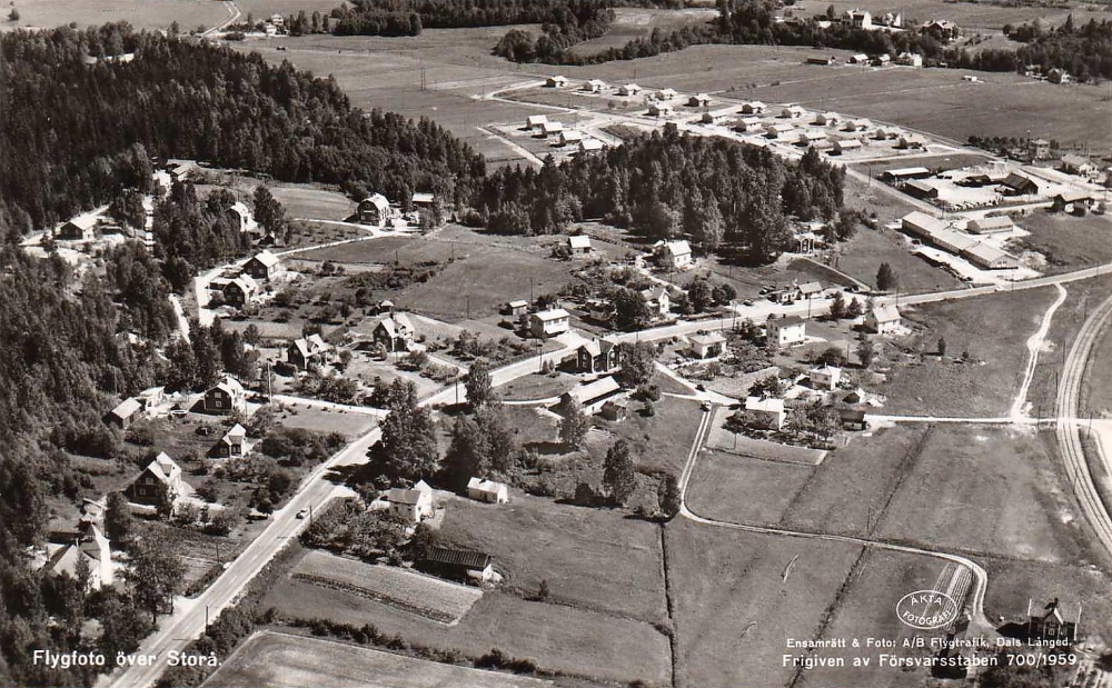Flygfoto över Storå 1959
