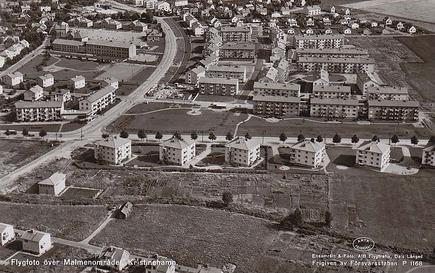 Kristinehamn, Flygfoto över Malmenområdet 1954