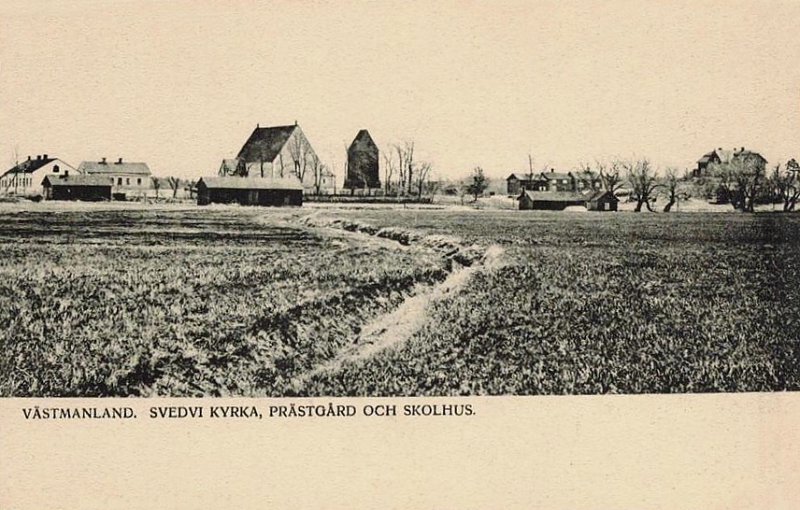 Hallstahammar, Västmanland, Svedvi Kyrka,  Prästgård och Skolhus