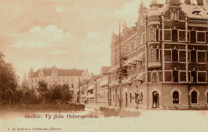 Örebro, Vy från Oskarsparken 1901