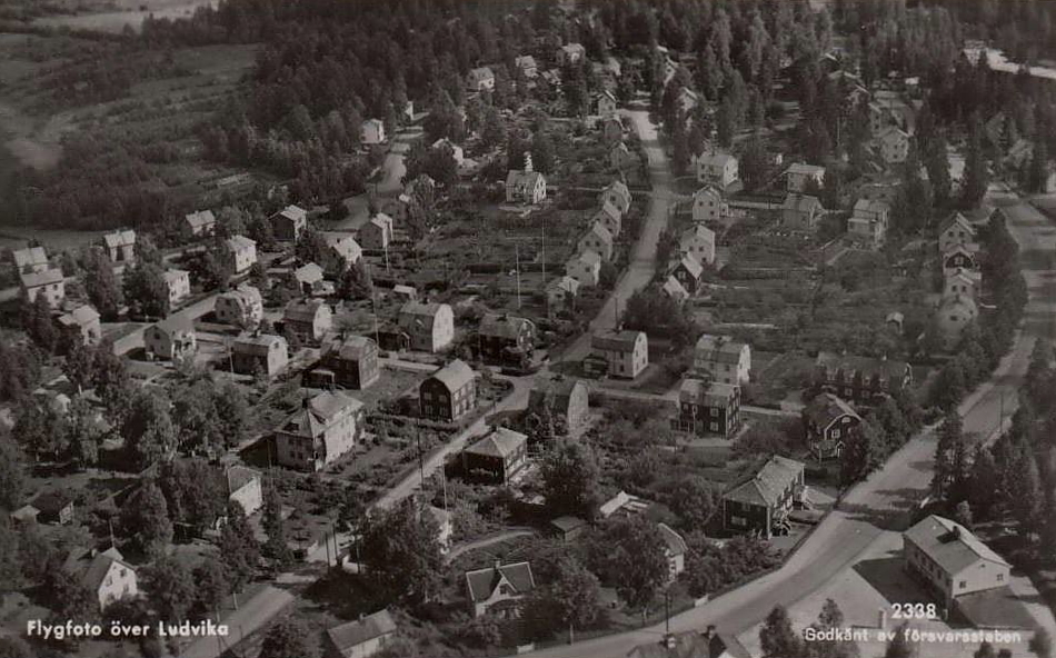 Flygfoto över Ludvika,    Högberget, Skyttegatan