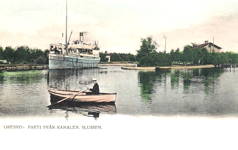 Örebro, Parti från Kanalen. Slussen 1903