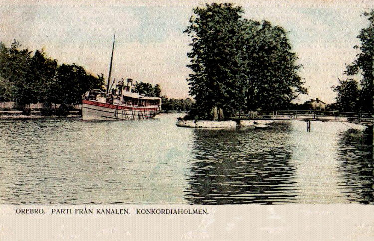 Örebro. Parti från Kanalen, Konkordiaholmen  1906