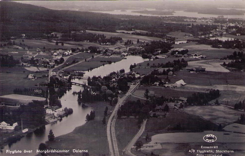 Smedjebacken, Flygfoto över Morgårdshammar, Dalarna