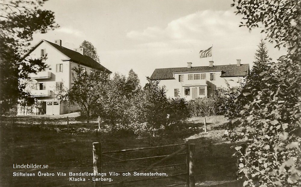 Nora, Stiftelsen Örebro Vita Bandsförenings Vilo o Semesterhem, Klacka Lerberg 1942