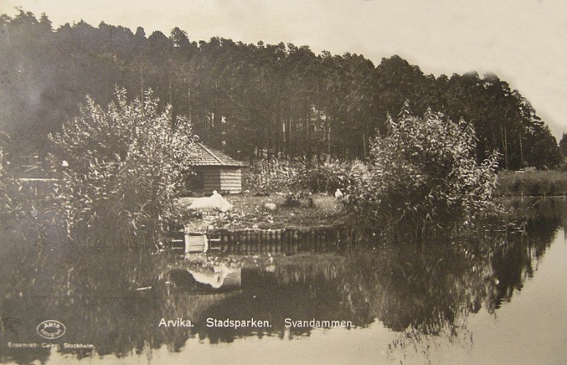 Arvika Stadsparken, Svandammen 1927