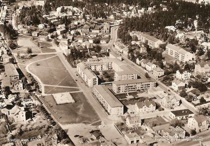 Flygfoto över Arvika 1962