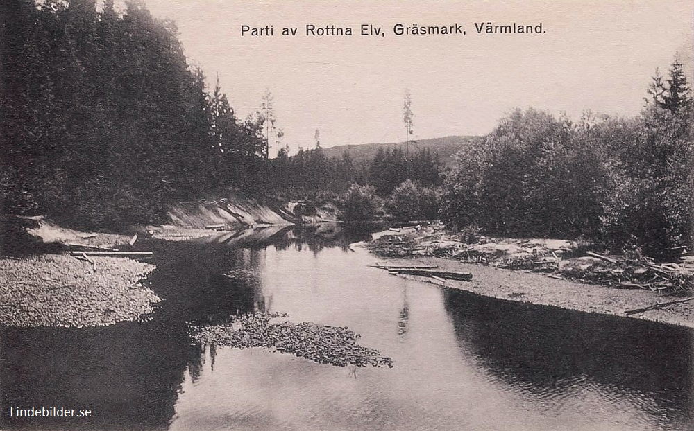 Parti av Rottna Elv, Gräsmark Värmland