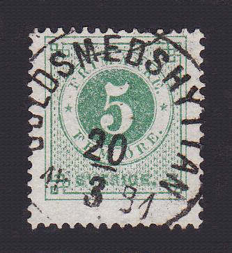 Guldsmedshyttan Frimärke 20/3 1891