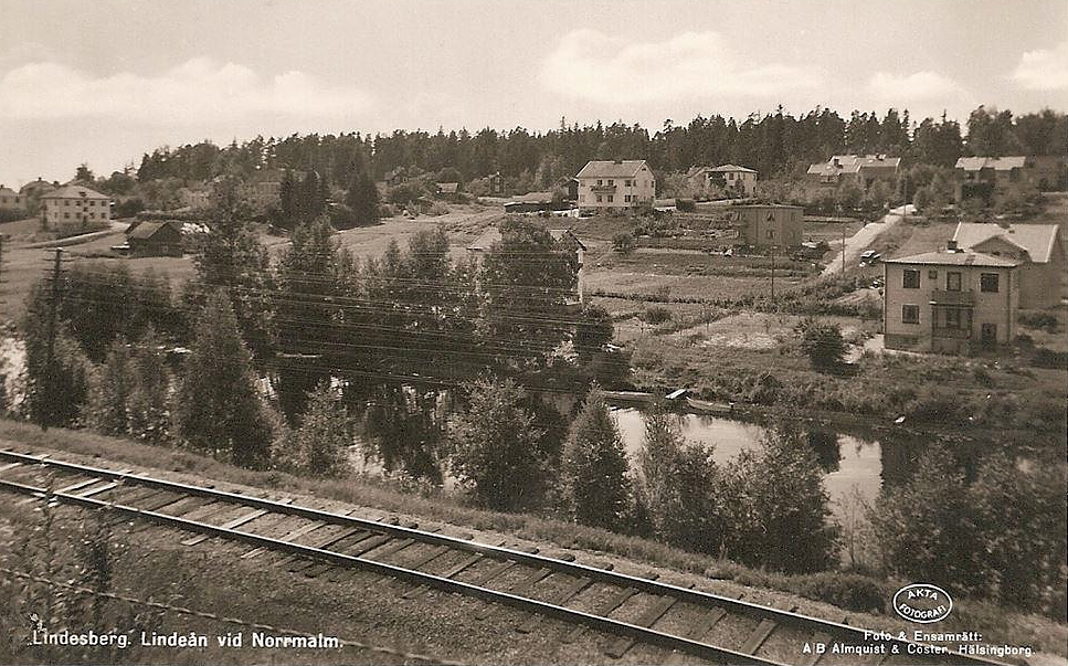 Lindesberg, Lindeån vid Norrmalm 1969