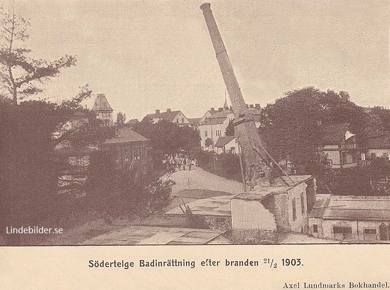 Södertelge Badinrättning efter branden 21/2 1903