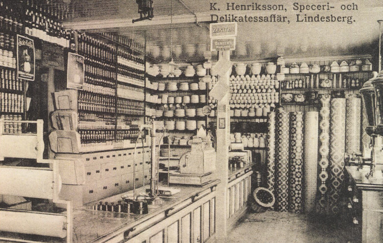 Lindesberg K Henriksson Speceriaffär Norra Torggatan 1910