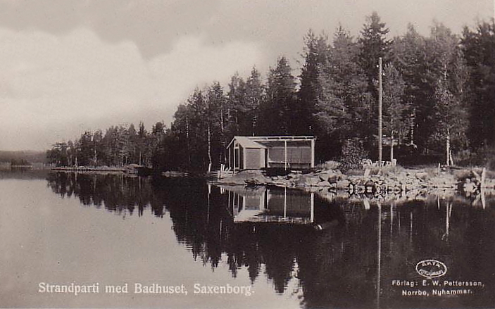 Ludvika, Strandparti med Badhuset, Saxenborg 1937