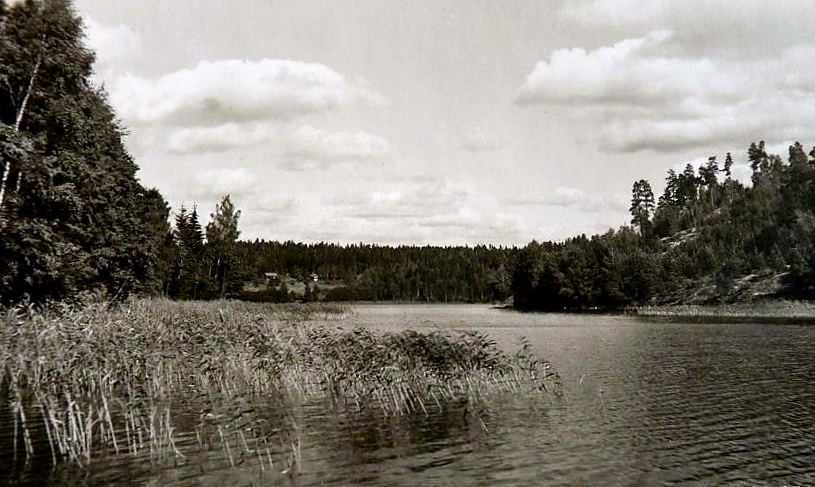 Södertälje,  Mölnbo, Motiv från Långsjön 1945