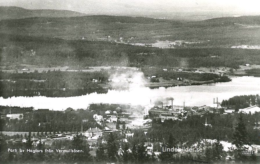 Parti av Hagfors från Vermullsåsen