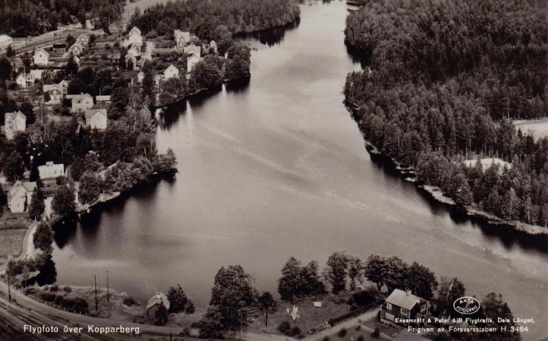 Flygfoto över Kopparberg 1949