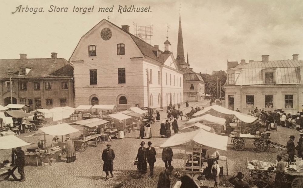 Arboga, Stora Torget Med Rådhuset 1926