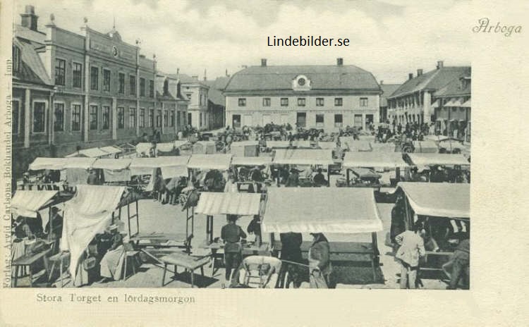 Arboga Stora Torget en Lördagsmorgon 1901