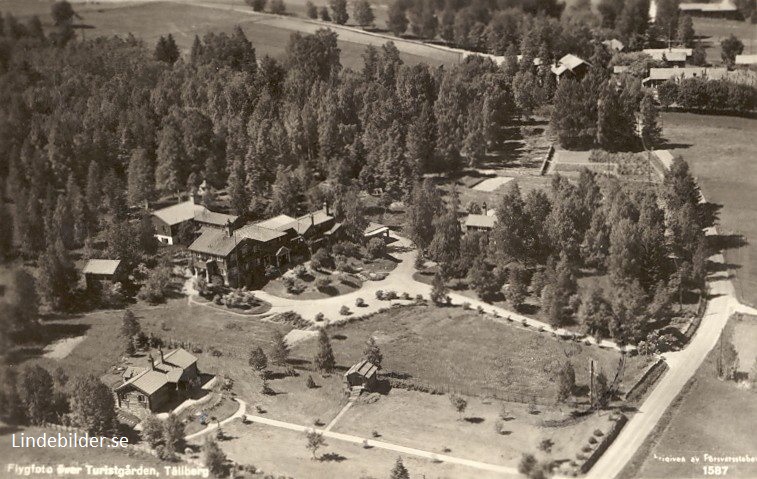 Flygfoto över Turistgården, Tällberg