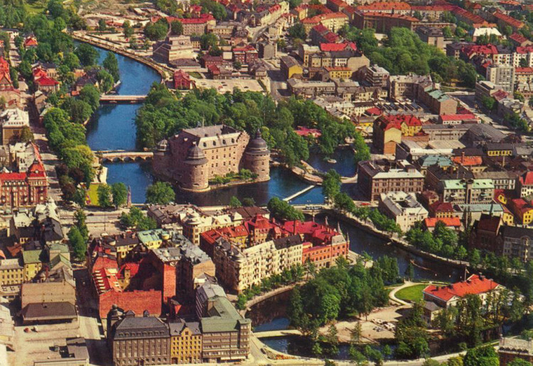 Örebro Örebro Flygfoto Slottet 1969