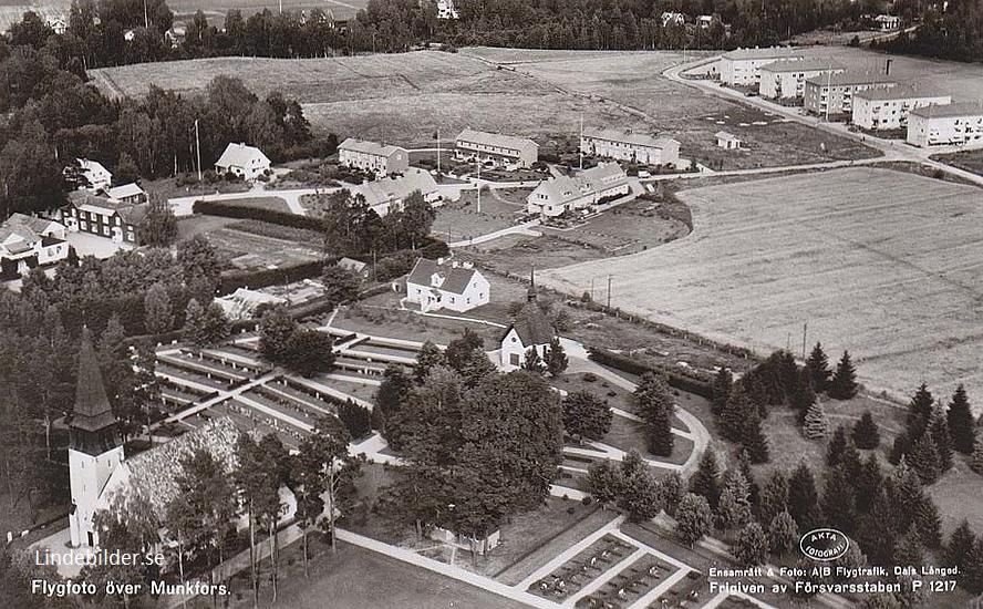 Flygfoto över Munkfors 1954