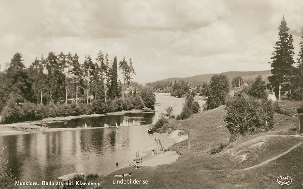 Munkfors, Badplats vid Klarälven 1952