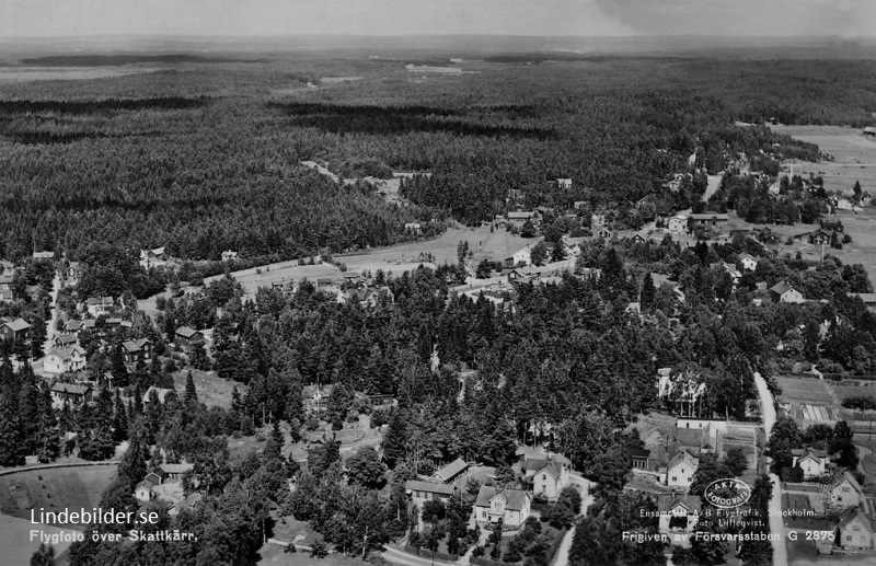 Karlstad, Flygfoto över Skattkärr 1945