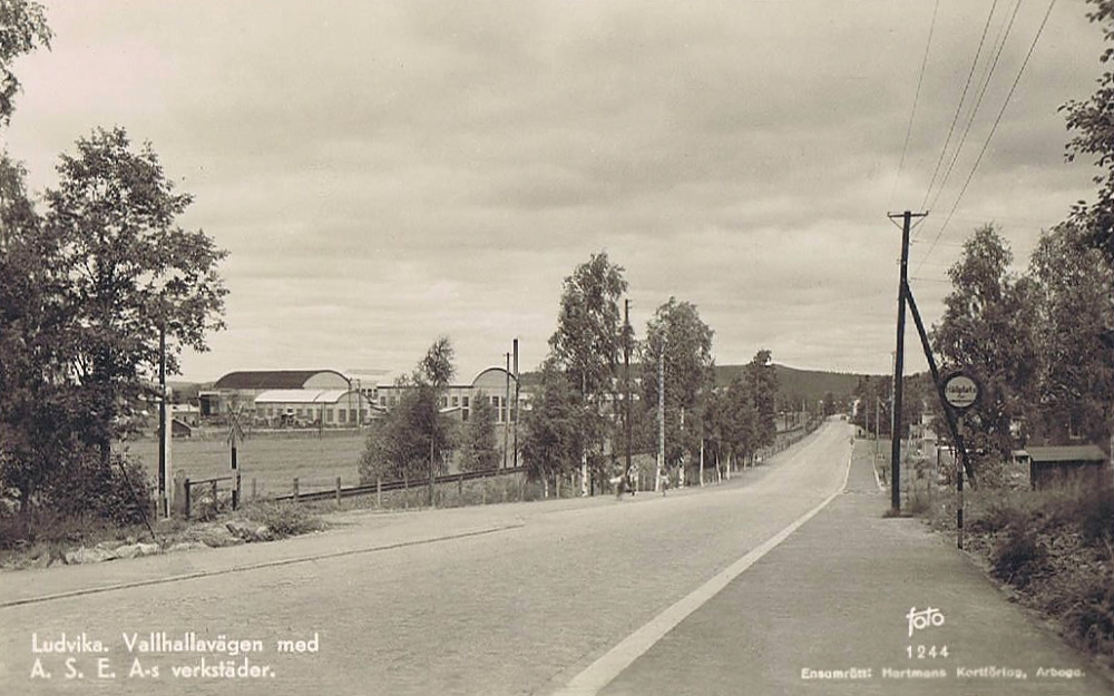 Ludvika, Valhallavägen med ASEAs verkstäder